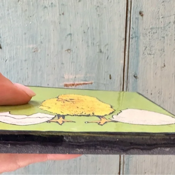 Easter Baby Chick Artisan Coaster/Small Hot Plate Hand-Painted Ceramic Tile - Picture 7 of 8